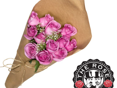 12 Stem Purple Rose Bouquet Online Sale