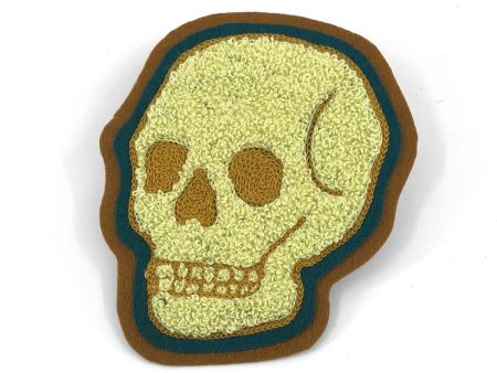 Yellow Teal Skull  - Chenille & Chainstitch Patch Online