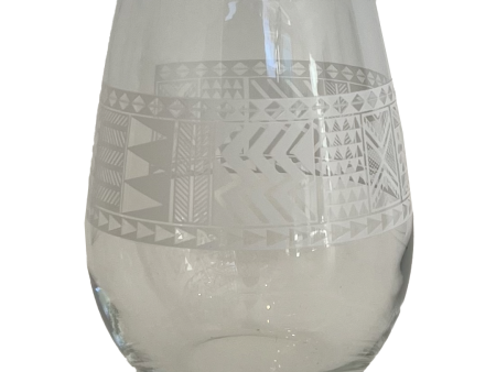 TAPA PATTERN WINE GLASSES 12 OZ. Hot on Sale