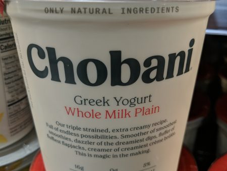 Chobani Whole Milk Plain Greek Yogurt (Large) Fashion