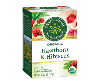 Traditional Medicinals Organic Hawthorn with Hibiscus 16Bags Cheap