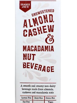 Trader Joe s Unsweetened Almond, Cashew & Macadamia Nut Beverage, 946mL For Cheap