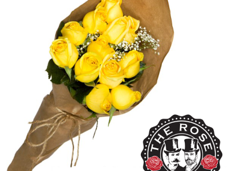 12 Stem Yellow Rose Bouquet Cheap