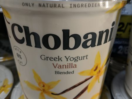 Chobani Vanilla Greek Yogurt (Large) For Sale