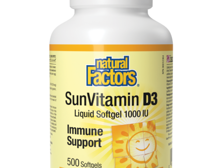 [Jan Flyer Sale!!! Save $4.5!!!] Natural Factors Vitamin D3 1000IU 500 Softgels Fashion