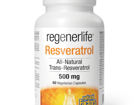 [Jan Flyer Sale!!! Save $3.5!!!] Natural Factors RegenerLife Resveratrol 500mg 60 VCapsules Online Sale