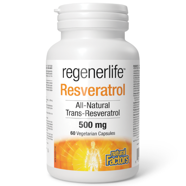 [Jan Flyer Sale!!! Save $3.5!!!] Natural Factors RegenerLife Resveratrol 500mg 60 VCapsules Online Sale