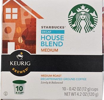 Starbucks Pods K Cup House Blend Decaffeinated Supply