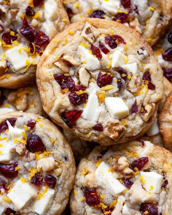 *Brown Butter-White Chocolate, with Cranberry, Walnuts, and Mandarin Orange Cookie. For Discount