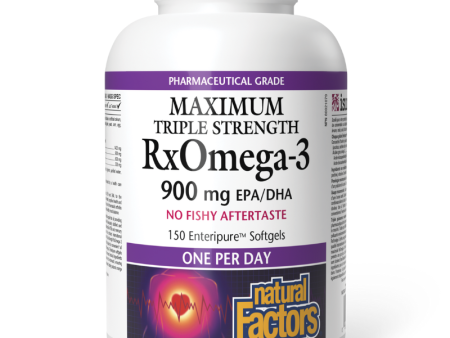 [JAN FLYER SALES!!! Save $5!!!] Natural Factors RxOmega-3 Maximum Triple Strength 900 mg 150 Softgels on Sale