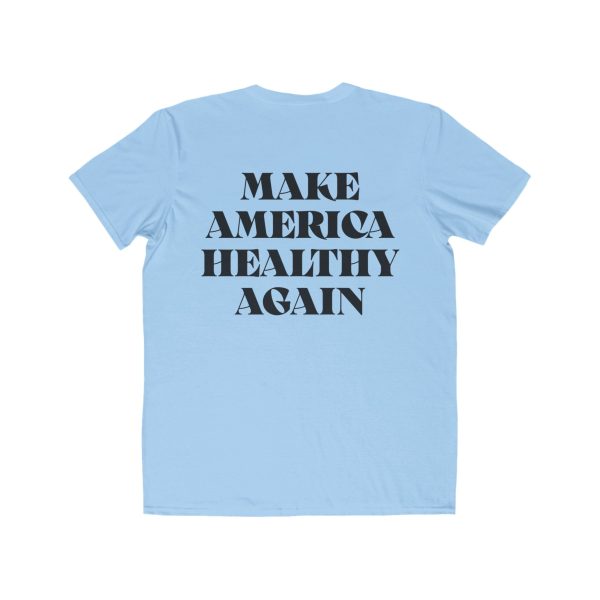 Make America Healthy T-Shirt in Blue and White Cheap