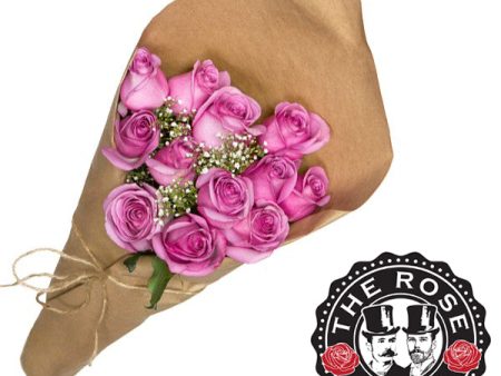 24 Stem Purple Rose Bouquet Cheap