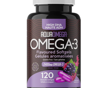 [50% OFF] AquaOmega High DHA Grape 120 Softgels Supply