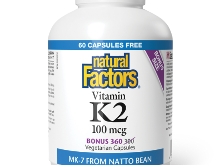 [Jan Flyer Sale!!!] Natural Factors Vitamin K2 100mcg 360 Capsules on Sale