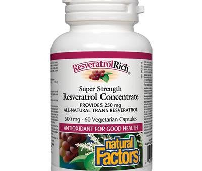 Natural Factors ResveratrolRich® Super Strength Resveratrol Concentrate 500 mg 60 VCapsules Online now