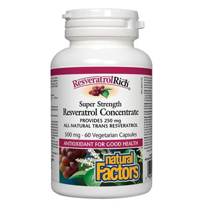 Natural Factors ResveratrolRich® Super Strength Resveratrol Concentrate 500 mg 60 VCapsules Online now